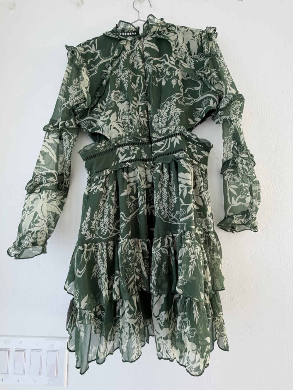 ASOS Green Floral Ruffle Mini Dress - Picture 5 of 5
